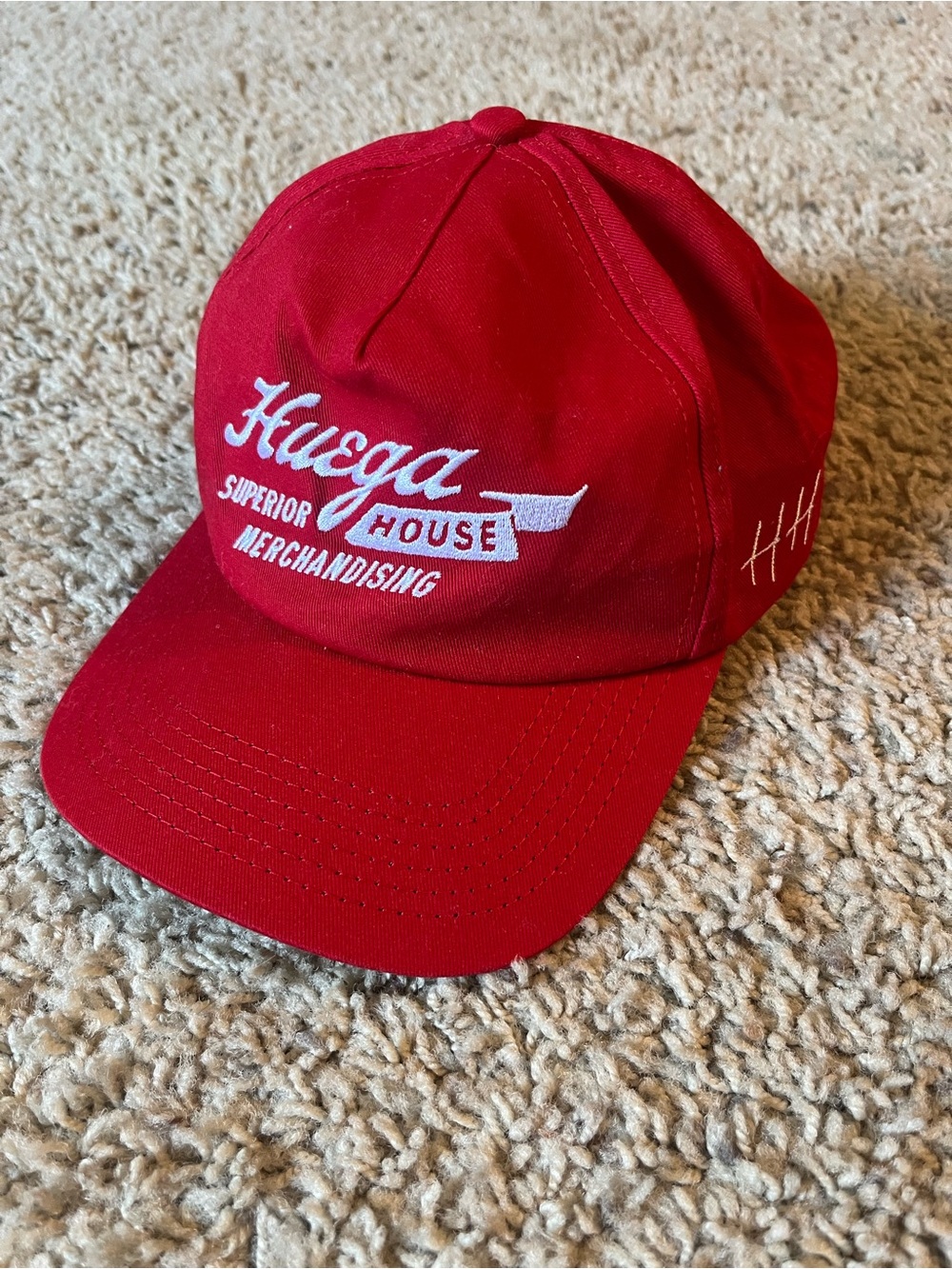Huega House Red Embroidered Baseball Cap
